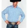 Panhandle Select Men's Poplin Geo Print Long Sleeve Western Shirt  Blue -Panhandle shop 2000278612 400 P1