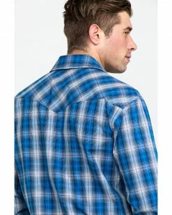Rough Stock By Panhandle Men's Holbrook Vintage Plaid Long Sleeve Western Shirt  Navy -Panhandle shop 2000284029 410 P5