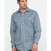 Rough Stock By Panhandle Men's Langunita Vintage Print Long Sleeve Western Shirt  Grey -Panhandle shop 2000284035 020 P1