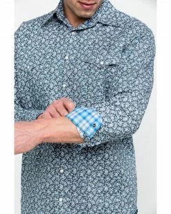 Rough Stock By Panhandle Men's Langunita Vintage Print Long Sleeve Western Shirt  Grey -Panhandle shop 2000284035 020 P4