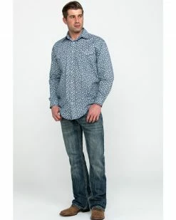 Rough Stock By Panhandle Men's Langunita Vintage Print Long Sleeve Western Shirt  Grey -Panhandle shop 2000284035 020 P6