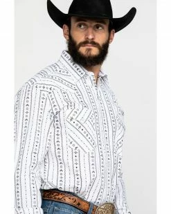 Rough Stock By Panhandle Men's Kaibab Southwestern Print Long Sleeve Western Shirt  White -Panhandle shop 2000289928 100 P3