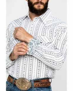 Rough Stock By Panhandle Men's Kaibab Southwestern Print Long Sleeve Western Shirt  White -Panhandle shop 2000289928 100 P4