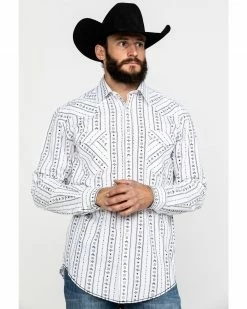 Rough Stock By Panhandle Men's Kaibab Southwestern Print Long Sleeve Western Shirt  White -Panhandle shop 2000289928 100 P5