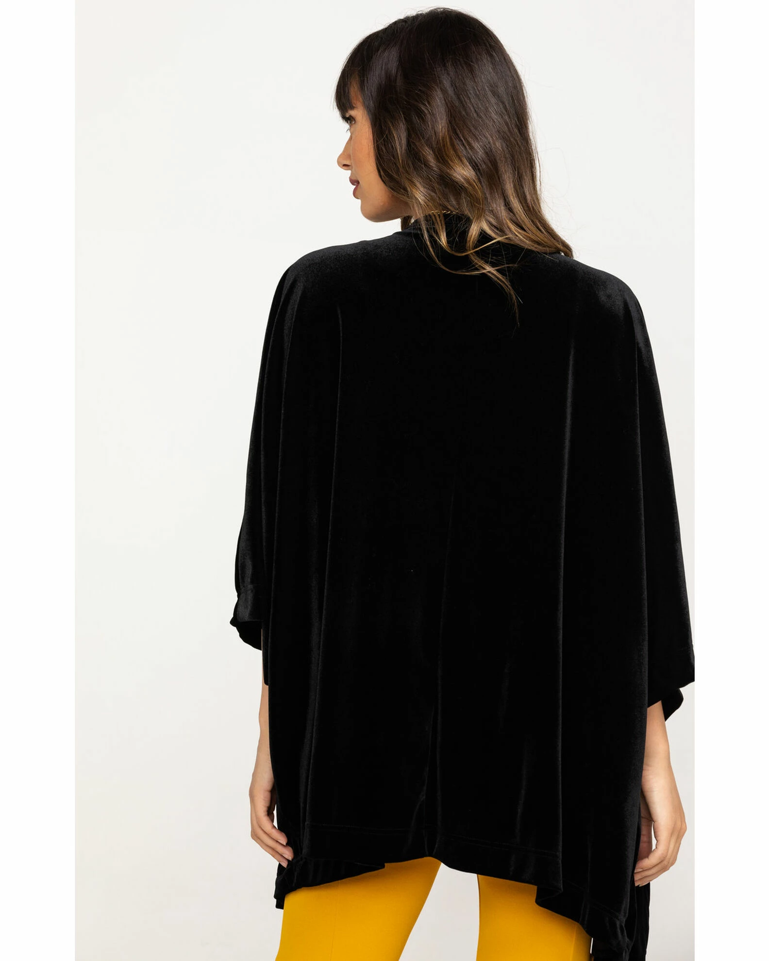 White Label By Panhandle Women's Gold Embroidered Velvet Kimono Black 3 White Label By Panhandle Women's Gold Embroidered Velvet Kimono Black - Image 2