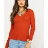 Red Label By Panhandle Women's Rust Waffle Knit Top Rust Copper 1 Red Label By Panhandle Women's Rust Waffle Knit Top Rust Copper -Panhandle shop 2000290052 220 P1