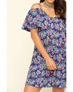 Red Label By Panhandle Women's Navy Cold Shoulder Dress -Panhandle shop 2000295302 410 P4