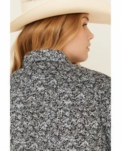 Rough Stock By Panhandle Women's Black Floral Print Short Sleeve Western Shirt - Plus  -Panhandle shop 2000318436 001 P5