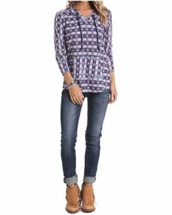 White Label By Panhandle Women's Southwestern Pullover Hoodie - Plus Multi