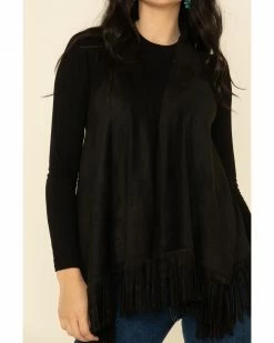 Panhandle Women's Solid Fringe Vest Black -Panhandle shop 2000323366 001 P3