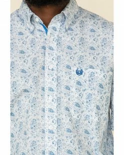 Rough Stock By Panhandle Men's Atalaya Vintage Paisley Print Long Sleeve Western Shirt White -Panhandle shop 2000324127 100 P4
