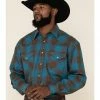 Rough Stock By Panhandle Men's Menlo Ombre Plaid Long Sleeve Western Shirt Blue 2 Rough Stock By Panhandle Men's Menlo Ombre Plaid Long Sleeve Western Shirt Blue -Panhandle shop 2000324133 400 P1