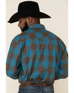 Rough Stock By Panhandle Men's Menlo Ombre Plaid Long Sleeve Western Shirt Blue 12 Rough Stock By Panhandle Men's Menlo Ombre Plaid Long Sleeve Western Shirt Blue -Panhandle shop 2000324133 400 P5