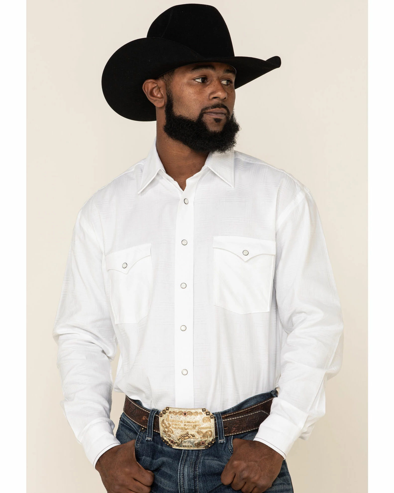 Rough Stock By Panhandle Men's Curnelian Tonal Plaid Long Sleeve Western Shirt White 3 Rough Stock By Panhandle Men's Curnelian Tonal Plaid Long Sleeve Western Shirt White