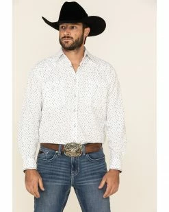 Rough Stock By Panhandle Men's Picacho Southwest Geo Print Long Sleeve Western Shirt  White -Panhandle shop 2000324139 100 P1 1