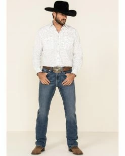 Rough Stock By Panhandle Men's Picacho Southwest Geo Print Long Sleeve Western Shirt  White -Panhandle shop 2000324139 100 P4