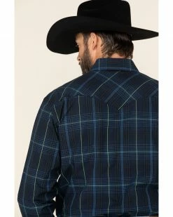 Rough Stock By Panhandle Men's Larkspur Ombre Plaid Long Sleeve Western Shirt  Black -Panhandle shop 2000324140 001 P4
