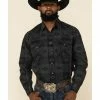 Rough Stock By Panhandle Men's Pierrepoint Southwest Print Long Sleeve Western Shirt  Black -Panhandle shop 2000324142 001 P1