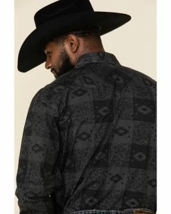 Rough Stock By Panhandle Men's Pierrepoint Southwest Print Long Sleeve Western Shirt  Black -Panhandle shop 2000324142 001 P5