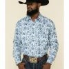 Rough Stock By Panhandle Men's Defiance Stretch Floral Print Long Sleeve Western Shirt  White -Panhandle shop 2000324145 100 P1