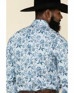 Rough Stock By Panhandle Men's Defiance Stretch Floral Print Long Sleeve Western Shirt  White -Panhandle shop 2000324145 100 P5