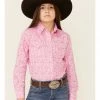 Panhandle Girls' Pink Teepee Print Long Sleeve Western Shirt 1 Panhandle Girls' Pink Teepee Print Long Sleeve Western Shirt -Panhandle shop 2000333656 650 P1