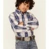Panhandle Boys' Beige Plaid Button Down Long Sleeve Western Shirt  Beige/khaki -Panhandle shop 2000333664 250 P1