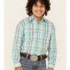Panhandle Boys' Emerald Plaid Long Sleeve Western Shirt  Green -Panhandle shop 2000333671 300 P1