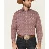 Rough Stock By Panhandle Men's Wine Medallion Print Long Sleeve Western Shirt  -Panhandle shop 2000334153 646 P1