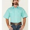 Panhandle Select Men's Emerald Geo Print Short Sleeve Snap Western Shirt  Green -Panhandle shop 2000334165 300 P1