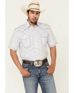 Rough Stock By Panhandle Royal Americana Print Short Sleeve Western Shirt  For Men's Royal Blue -Panhandle shop 2000334167 460 P1 1