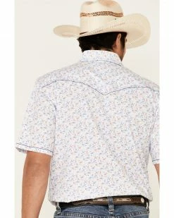 Rough Stock By Panhandle Royal Americana Print Short Sleeve Western Shirt  For Men's Royal Blue -Panhandle shop 2000334167 460 P5