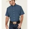 Panhandle Men's Geo Print Performance Short Sleeve Western Shirt  Blue -Panhandle shop 2000334174 400 P1