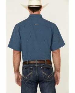 Panhandle Men's Geo Print Performance Short Sleeve Western Shirt  Blue -Panhandle shop 2000334174 400 P4