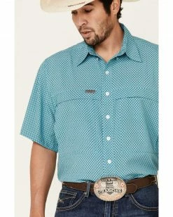 Panhandle Men's Jade Geo Print Competition Short Sleeve Western Shirt   Green -Panhandle shop 2000334175 300 P3