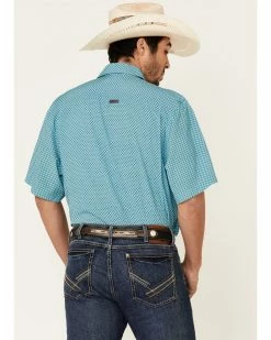 Panhandle Men's Jade Geo Print Competition Short Sleeve Western Shirt   Green -Panhandle shop 2000334175 300 P4