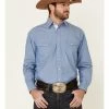 Rough Stock By Panhandle Men's Chambray Fancy Snap Long Sleeve Western Shirt  Blue -Panhandle shop 2000334254 400 P1