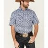 Rough Stock By Panhandle Men's Wallpaper Print Short Sleeve Western Shirt  Blue -Panhandle shop 2000334257 400 P1
