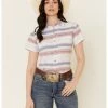 Rough Stock By Panhandle Women's Multi Stripe Short Sleeve Button-Down Western Core Shirt Red/white/blue 2 Rough Stock By Panhandle Women's Multi Stripe Short Sleeve Button-Down Western Core Shirt Red/white/blue -Panhandle shop 2000339298 942 P1