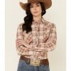 Rough Stock By Panhandle Women's Brown Ombre Plaid Long Sleeve Snap Western Core Shirt 2 Rough Stock By Panhandle Women's Brown Ombre Plaid Long Sleeve Snap Western Core Shirt -Panhandle shop 2000339308 200 P1