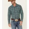 Panhandle Rock & Roll Denim Men's Gingham Check Plaid Long Sleeve Snap Western Shirt  Brown -Panhandle shop 2000340345 200 P1