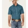 Rough Stock By Panhandle Men's Large Southwestern Geo Print Short Sleeve Snap Western Shirt  Navy -Panhandle shop 2000341176 410 P1