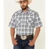 Rough Stock By Panhandle Men's Large Dobby Plaid Short Sleeve Snap Western Shirt Blue 1 Rough Stock By Panhandle Men's Large Dobby Plaid Short Sleeve Snap Western Shirt Blue -Panhandle shop 2000341180 400 P1