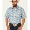 Rough Stock By Panhandle Men's Desert Print Short Sleeve Button-Down Western Shirt  Blue -Panhandle shop 2000341184 400 P1