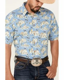Rough Stock By Panhandle Men's Desert Print Short Sleeve Button-Down Western Shirt Blue 9 Rough Stock By Panhandle Men's Desert Print Short Sleeve Button-Down Western Shirt Blue -Panhandle shop 2000341184 400 P3