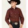 Panhandle Select Boys' Red Wallpaper Print Long Sleeve Snap Western Shirt 2 Panhandle Select Boys' Red Wallpaper Print Long Sleeve Snap Western Shirt -Panhandle shop 2000344588 600 P1
