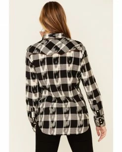 Panhandle Women's Buffalo Ikat Plaid Long Sleeve Snap Western Core Shirt Black 10 Panhandle Women's Buffalo Ikat Plaid Long Sleeve Snap Western Core Shirt Black -Panhandle shop 2000344956 001 P4