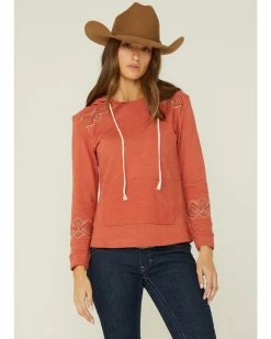 Panhandle Women's Rust Southwestern Embroidered Pullover Hoodie  Rust Copper -Panhandle shop 2000344975 220 P1 1