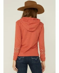 Panhandle Women's Rust Southwestern Embroidered Pullover Hoodie  Rust Copper -Panhandle shop 2000344975 220 P3