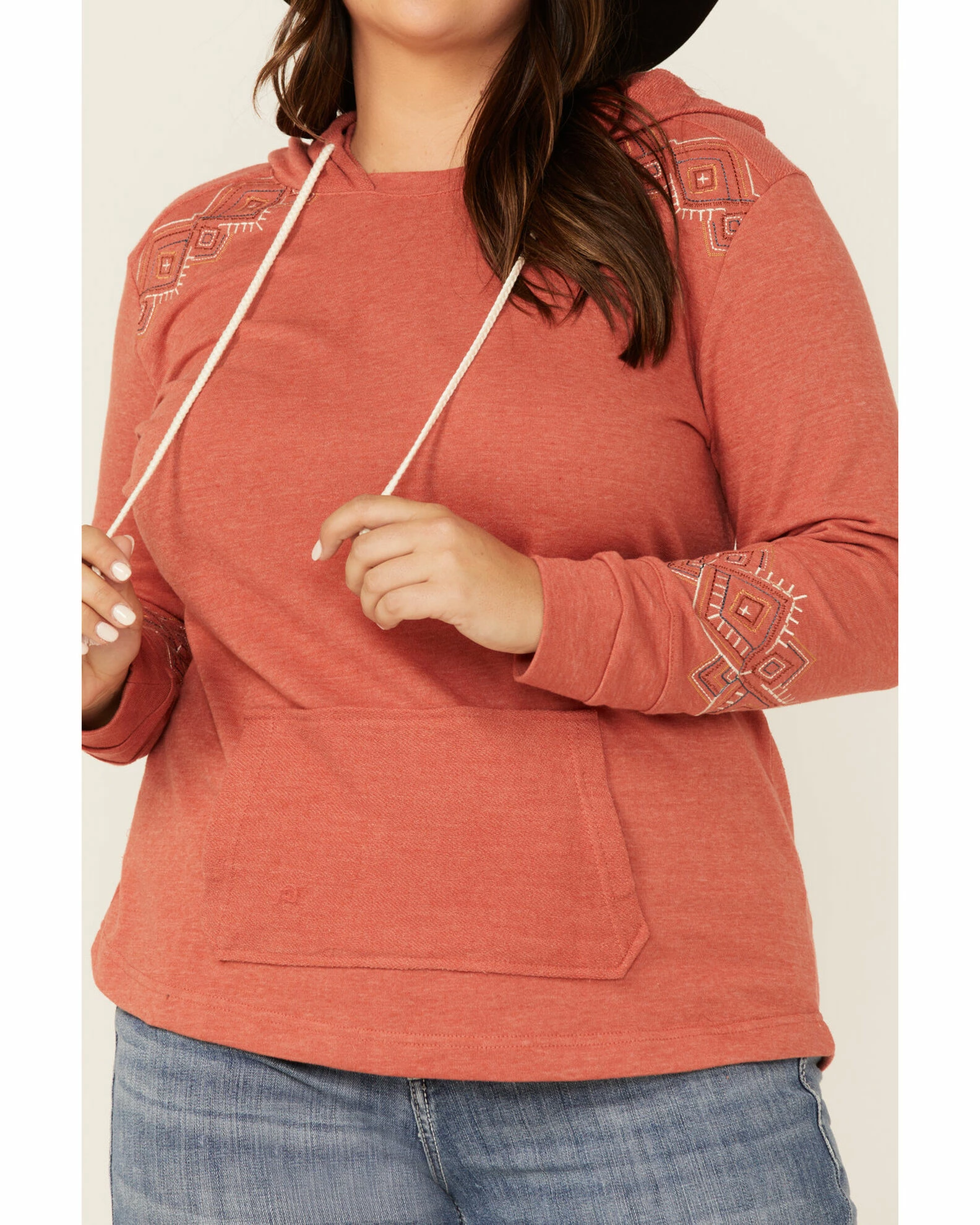 Panhandle Women's Rust Southwestern Embroidered Pullover Hoodie - Plus Rust Copper 3 Panhandle Women's Rust Southwestern Embroidered Pullover Hoodie - Plus Rust Copper - Image 2